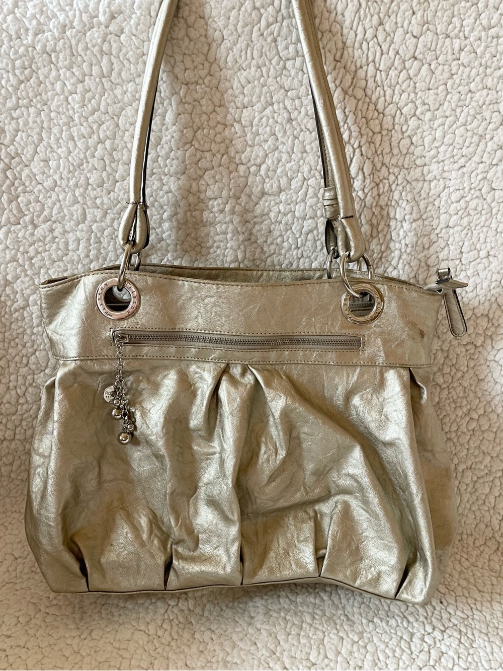 Metallic Silver Women’s Shoulder Bag